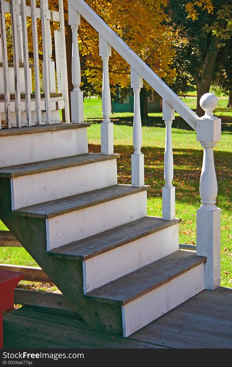 Wooden staircase on historic buildings. Wooden staircase on historic buildings.