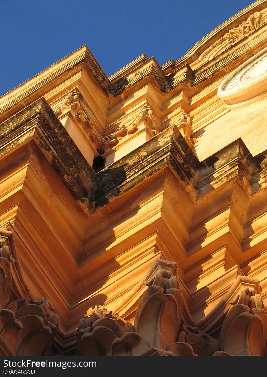 Detail of a Maltese church. Detail of a Maltese church