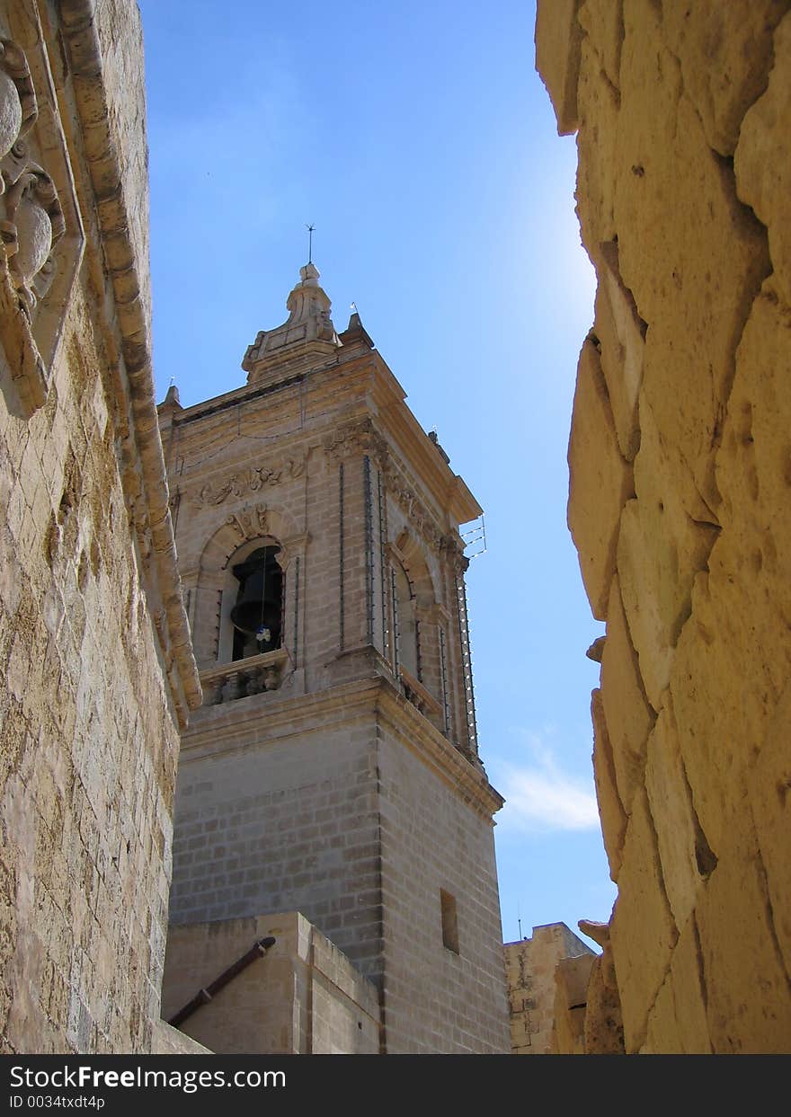 A bell tower in Medina, Malta