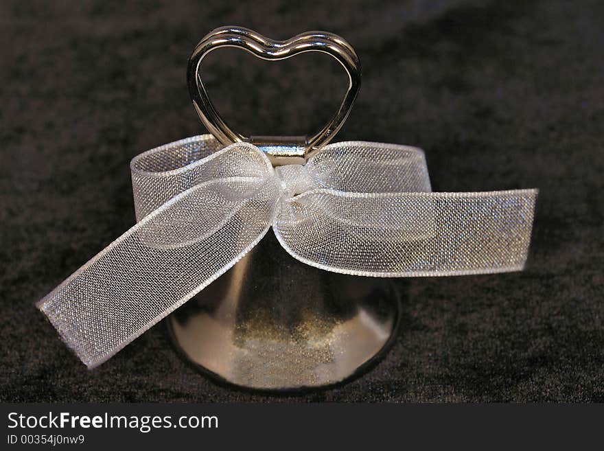 Heart bell with ribbon as wedding favor