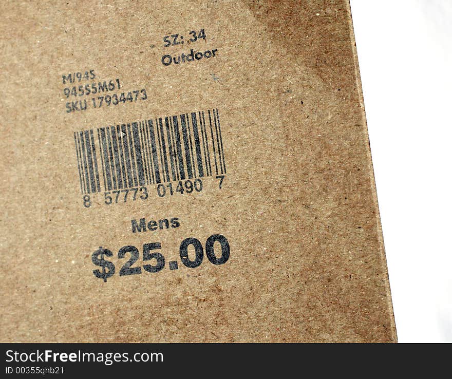 Generic bar code on a brown paper