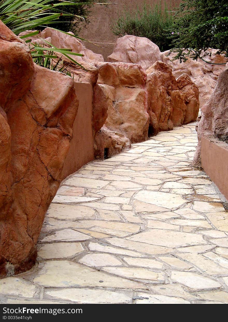 A corridor made of stones