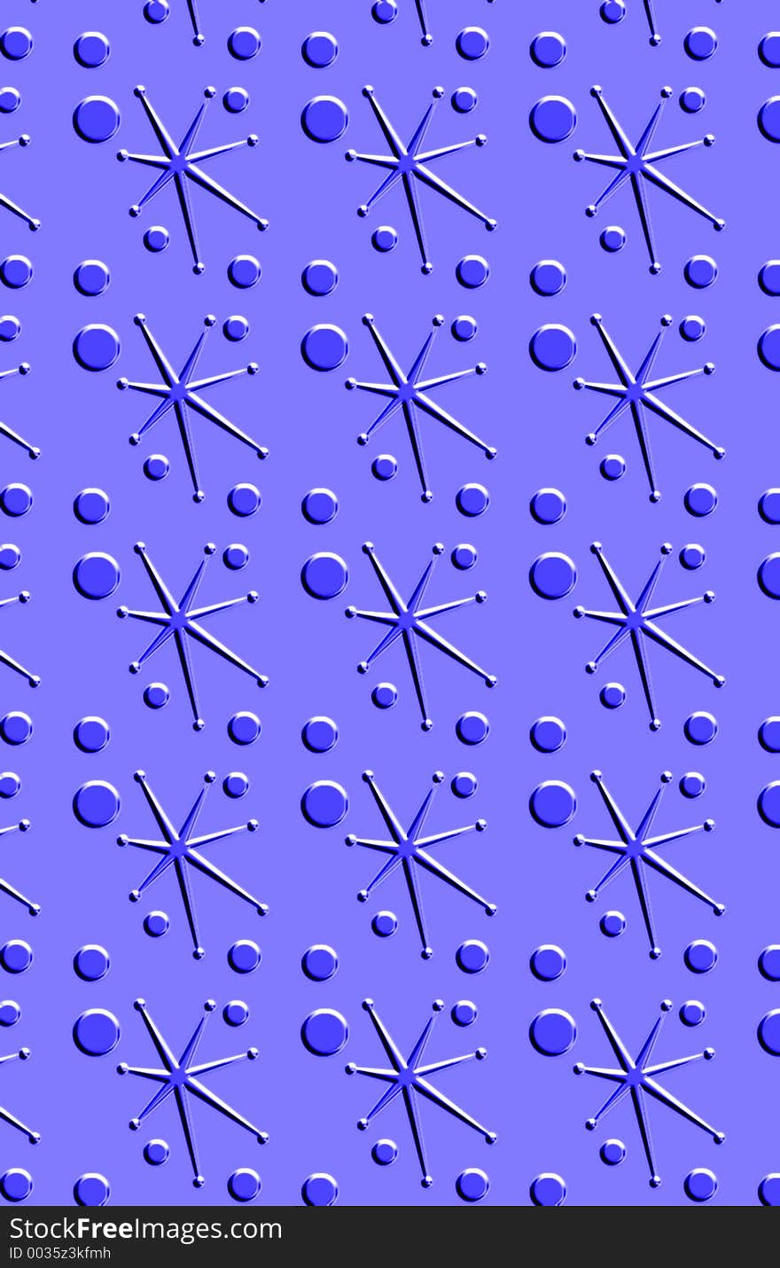 3-d star/circle pattern on metalic background. 3-d star/circle pattern on metalic background