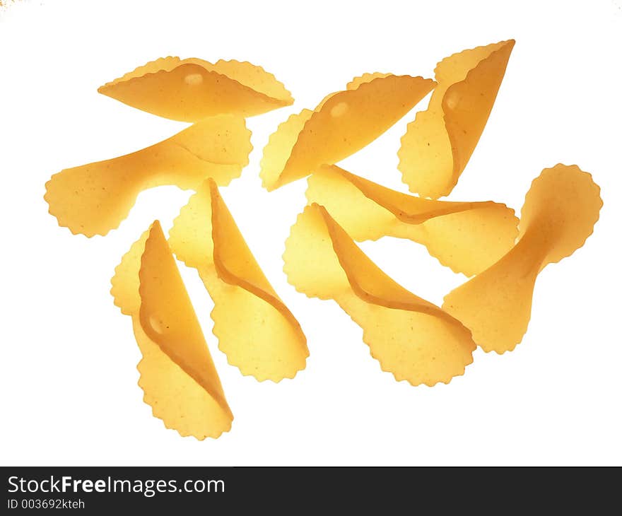 Pasta on white background