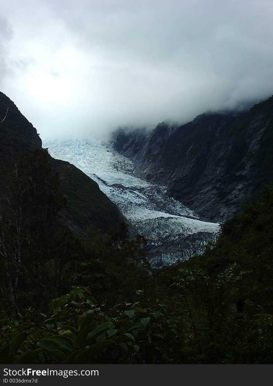 View from trail at Franz Josef Glacier