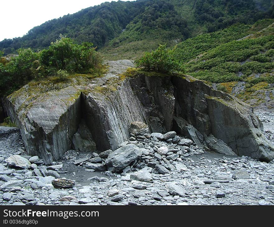 Boulders at Franz Josef Glacier