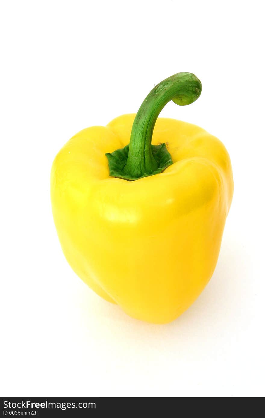 Yellow Pepper Isolated Over White. Yellow Pepper Isolated Over White