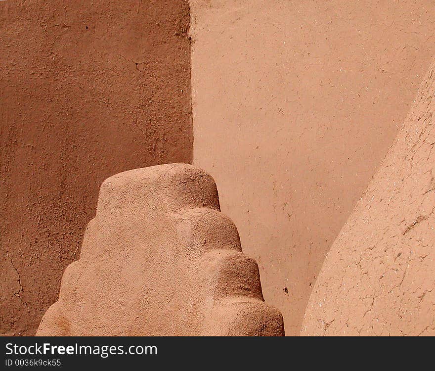 Details of an adobe building. Details of an adobe building