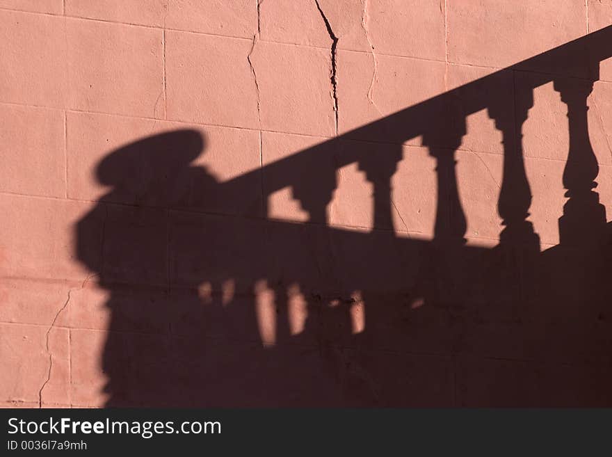 Balcony Shadow on a pink wall