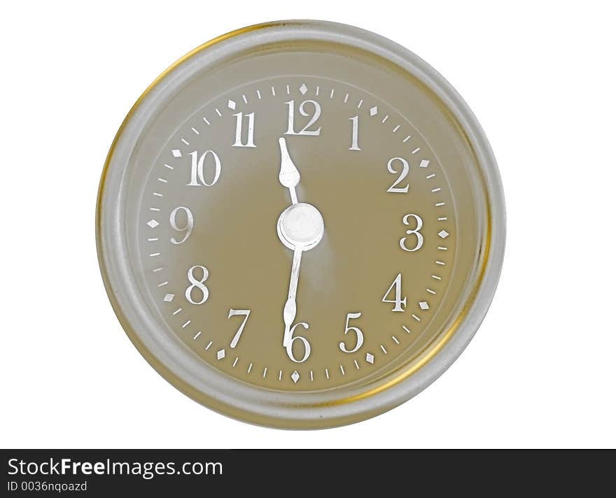 High Contrast Gold Clock - isolated.