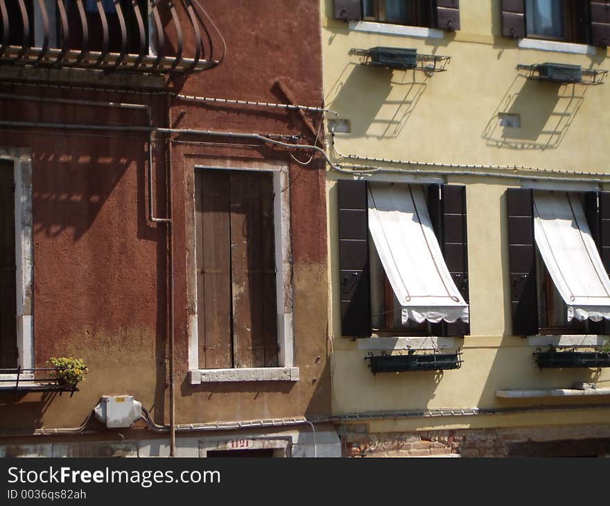 Italian windows in Venice. Italian windows in Venice