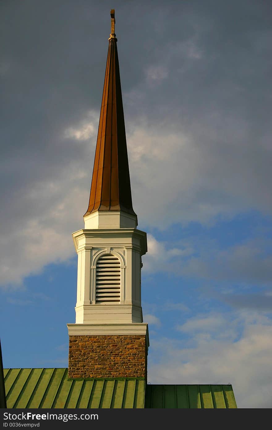 Beautiful church top in blue sky