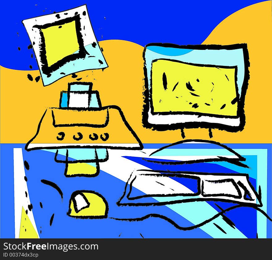 Creative illustration cartoon style. Creative illustration cartoon style