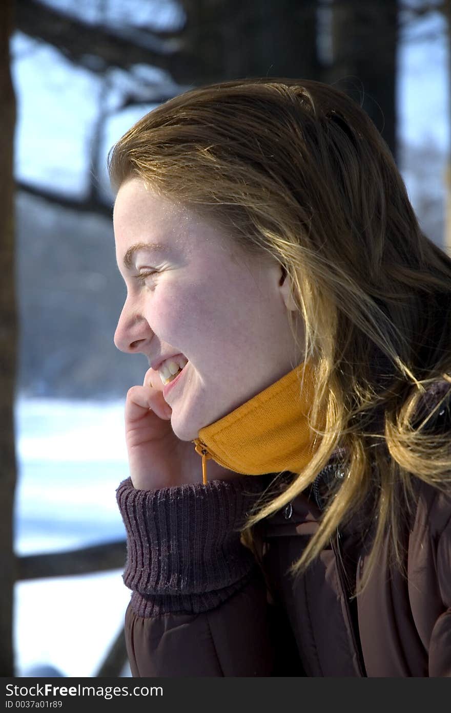 Beautiful girl talking on the phone. Beautiful girl talking on the phone