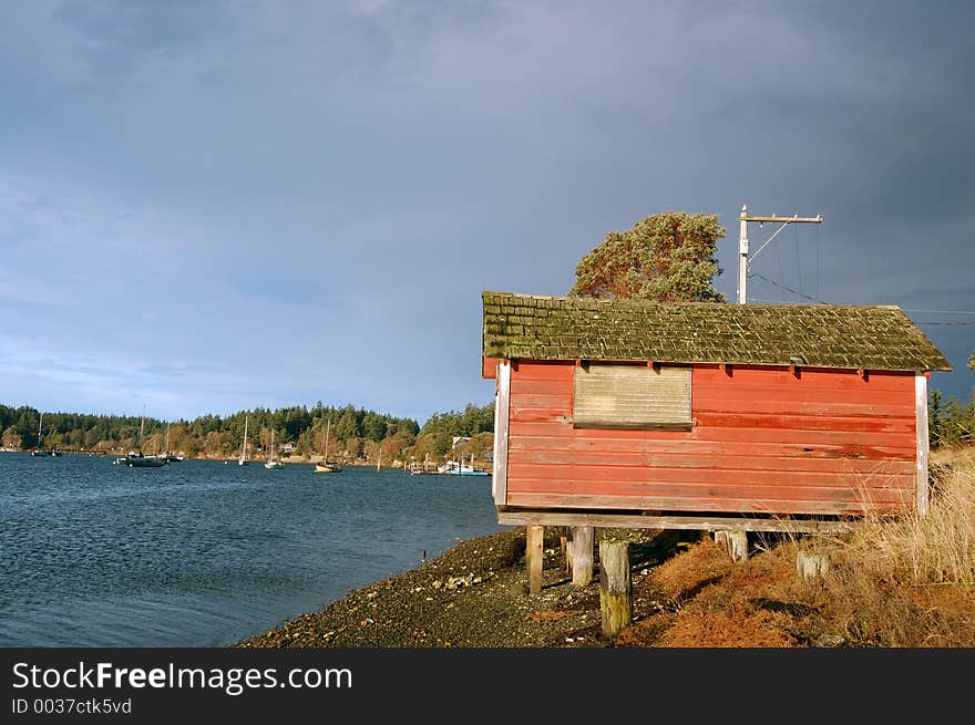 Old shack by the sea