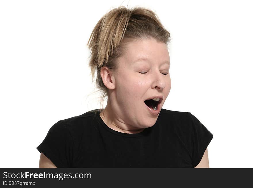 Woman Yawning