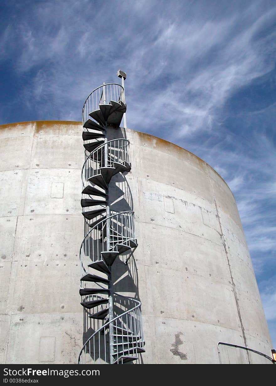 Sprial staircase on silo