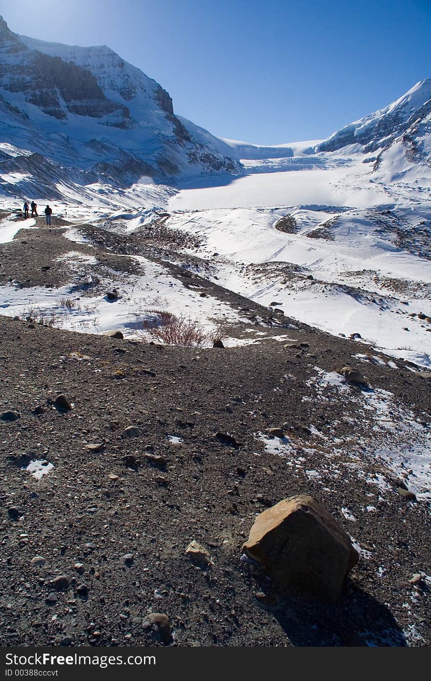 The Colubmia Icefields in Jasper National Park in mid winter. The Colubmia Icefields in Jasper National Park in mid winter.