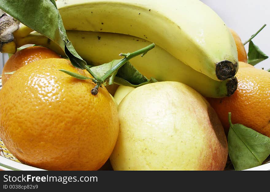 Banana, orange, fruit. Banana, orange, fruit