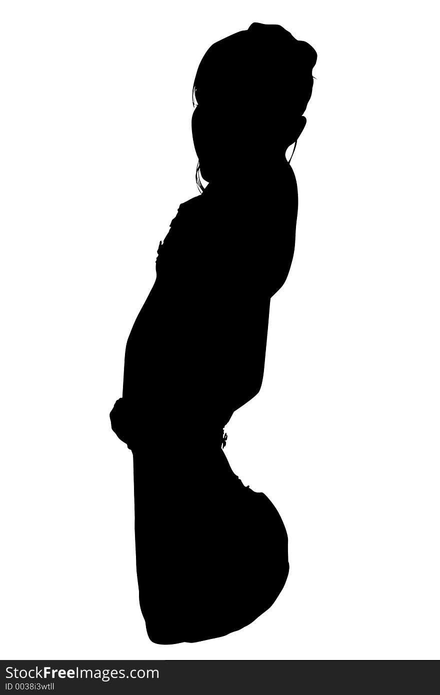 Silhouette With Clipping Path of Young Woman in Formal Dress