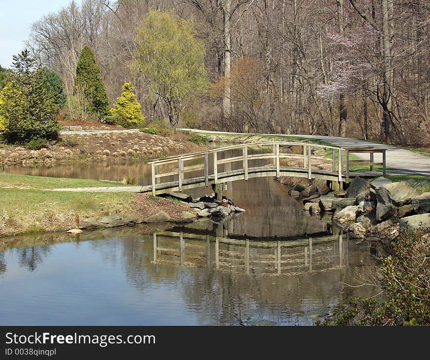 Wooden bridge. Wooden bridge