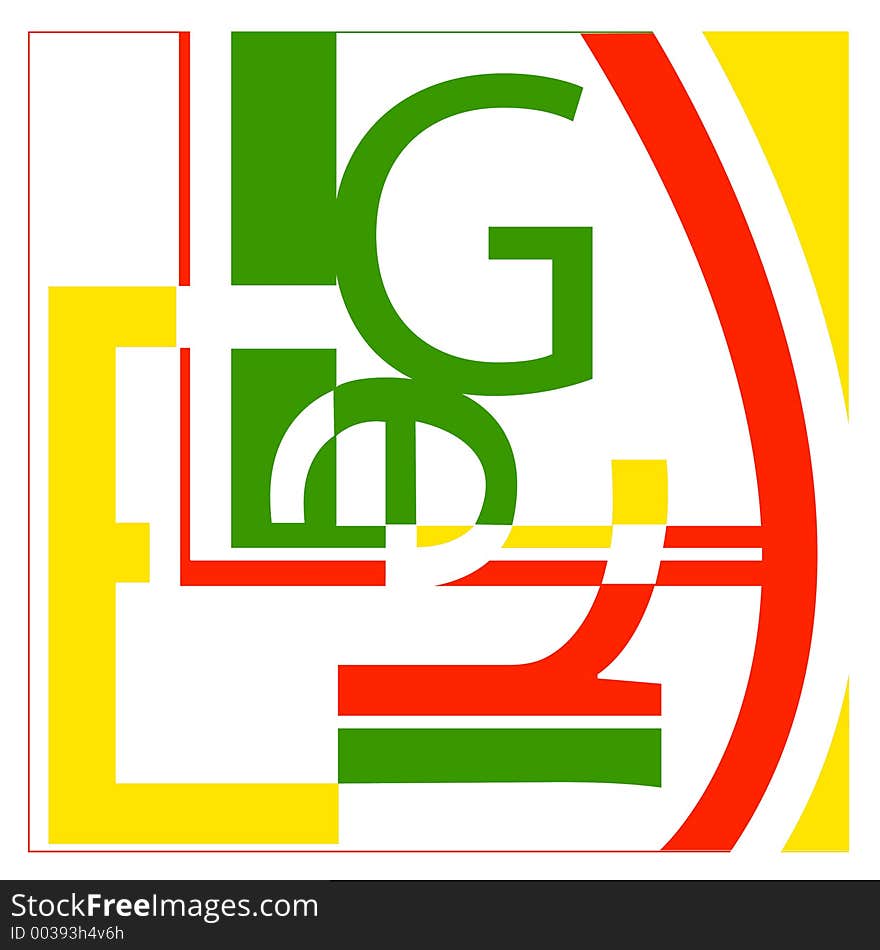 Includes the letters L, E, G, R - in the style of the artist Leger - it just looks like a random typography collage. Includes the letters L, E, G, R - in the style of the artist Leger - it just looks like a random typography collage.