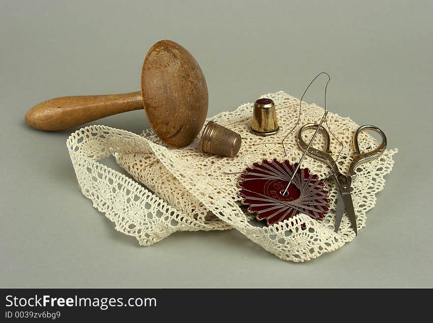 Photo of sewing tools. Photo of sewing tools