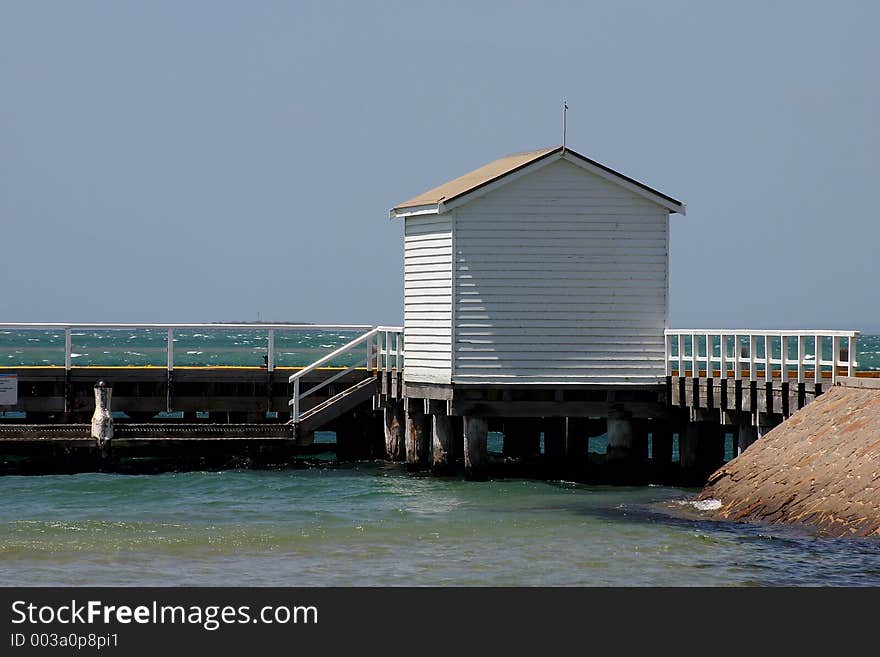 Boathouse on Pier. Boathouse on Pier