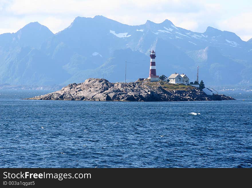 Lighthouse on the little rocky isle