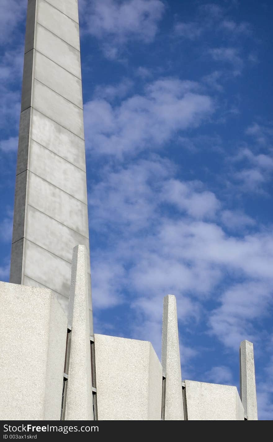 Church spire against blue sky. Church spire against blue sky