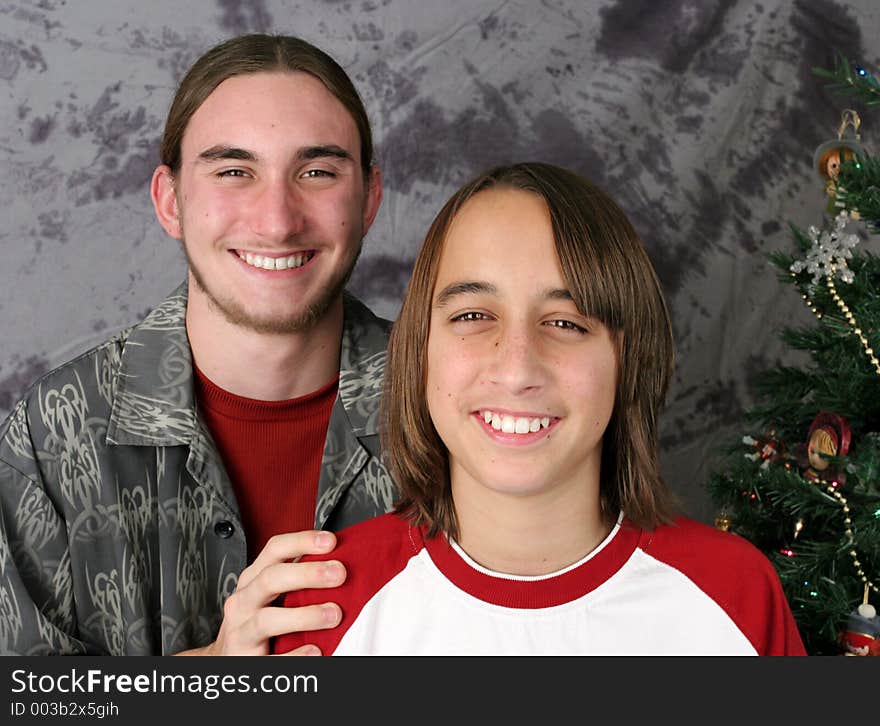 Brothers Christmas Portrait