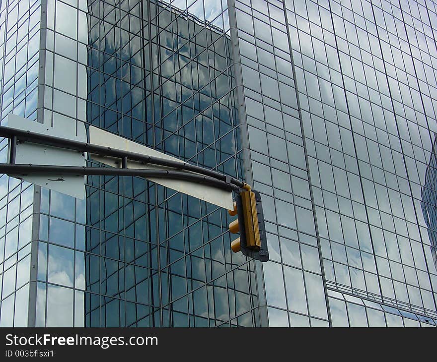 Skyscraper And Traffic Light