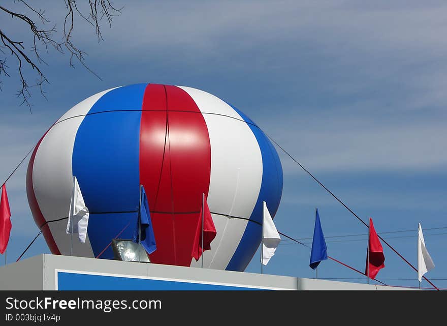 Patriotic balloon & pennants. Patriotic balloon & pennants