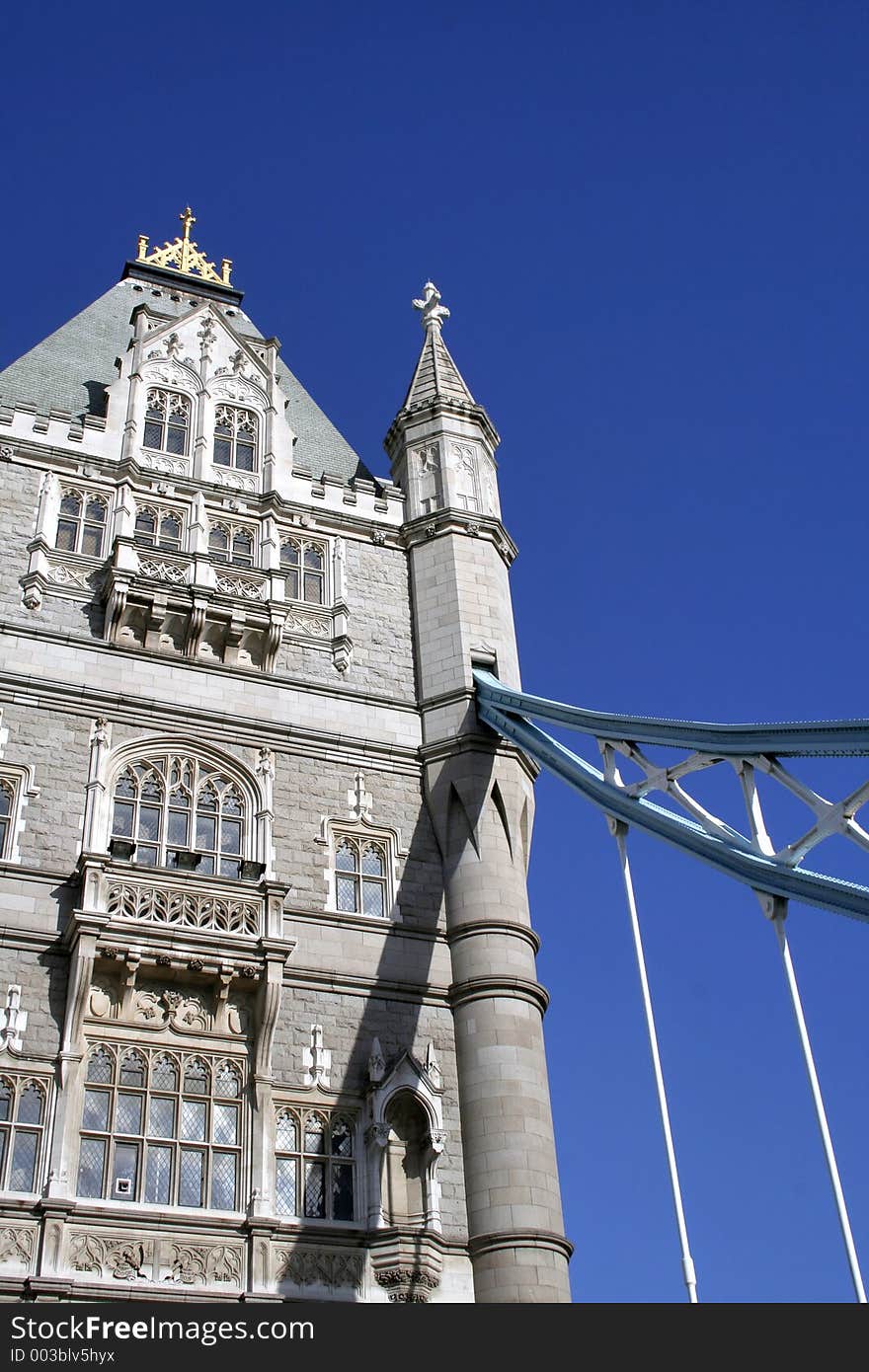 The famous bridge over the Thames in London, unique in that the central crossing can be raised for high shipping. The famous bridge over the Thames in London, unique in that the central crossing can be raised for high shipping