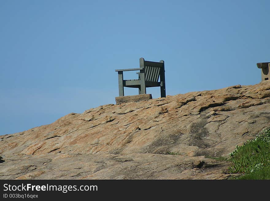 Bench on beach. Bench on beach