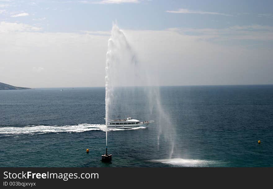 Fountain in the sea