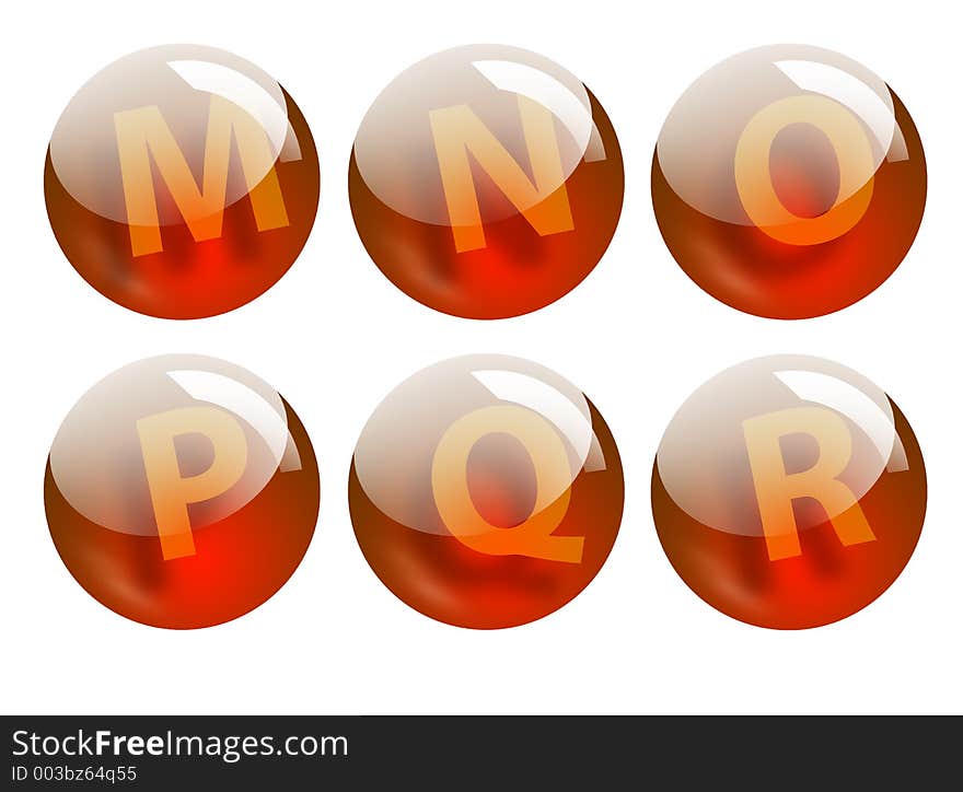 Red letters spheres