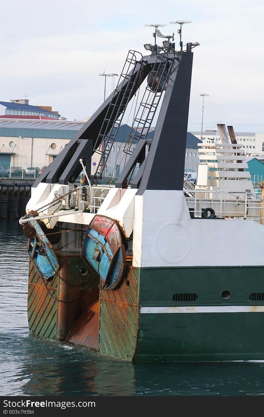 Back of fishingship. Back of fishingship