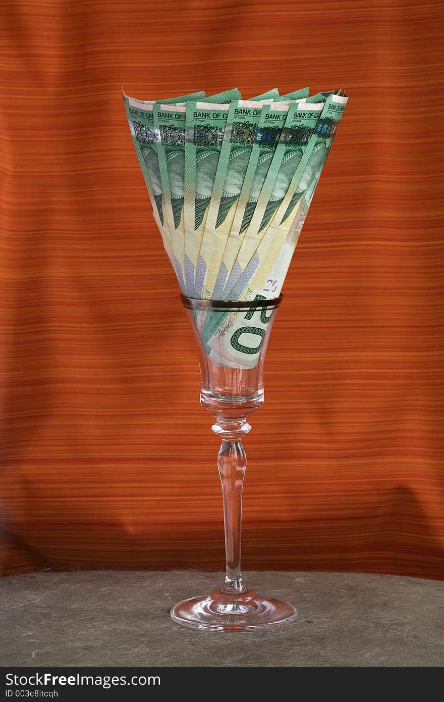 Money bills cad in glass. Money bills cad in glass.