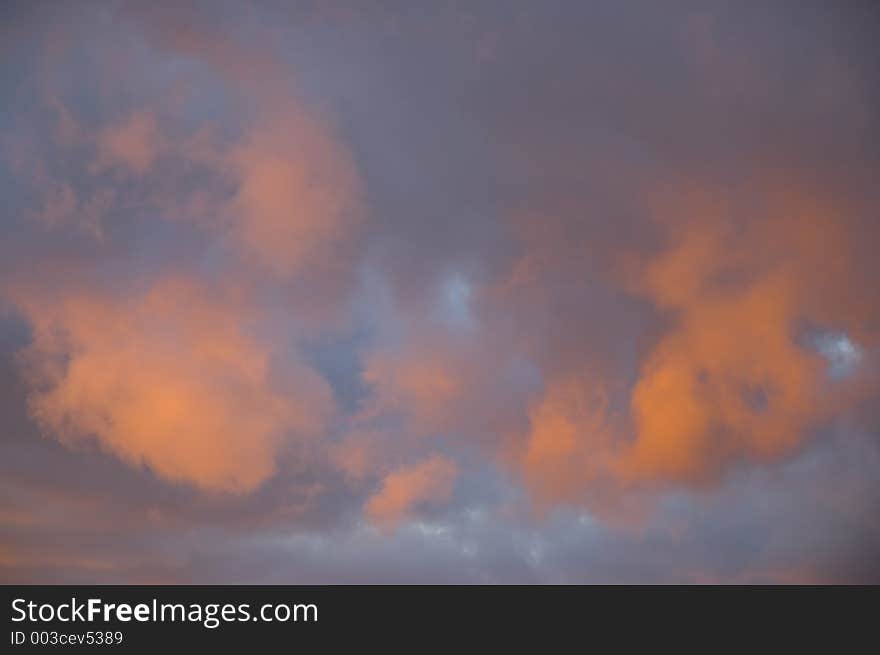 Storm clouds at sunset