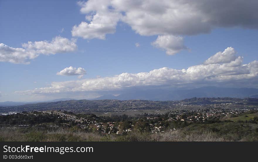 Landscape view of suburban town in California. Landscape view of suburban town in California