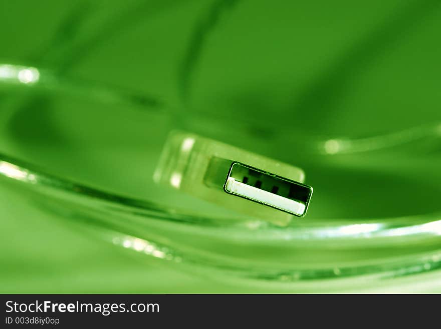 USB2 plug close-up. USB2 plug close-up