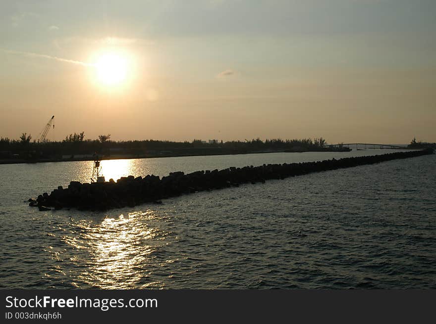 Sunset at dock