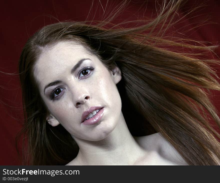 Portrait of red head woman. Portrait of red head woman