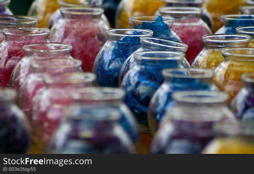 Close up of carnival game prize bowls