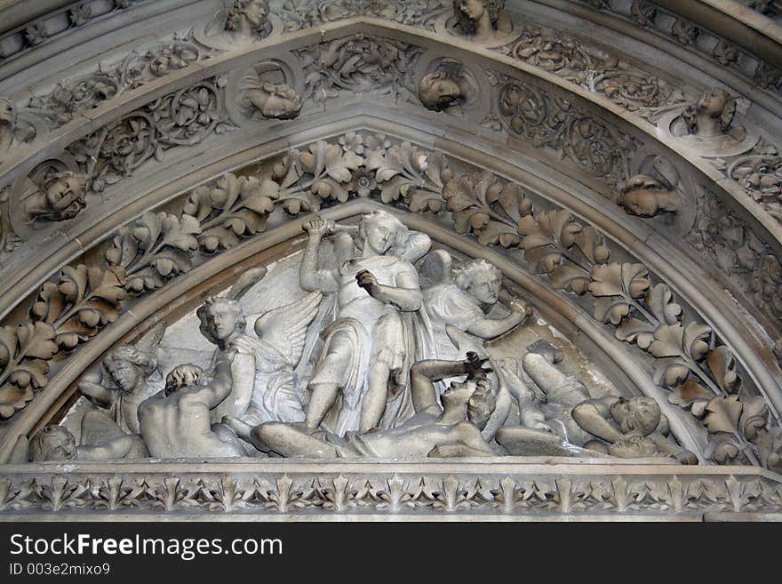 Image of the detail on an old church in central london. Image of the detail on an old church in central london