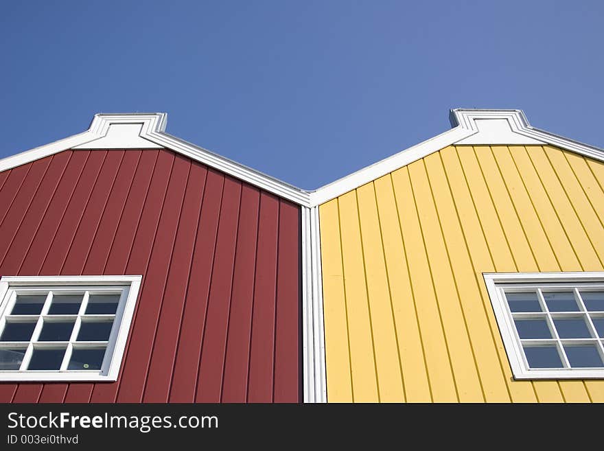 Roof with blue sky