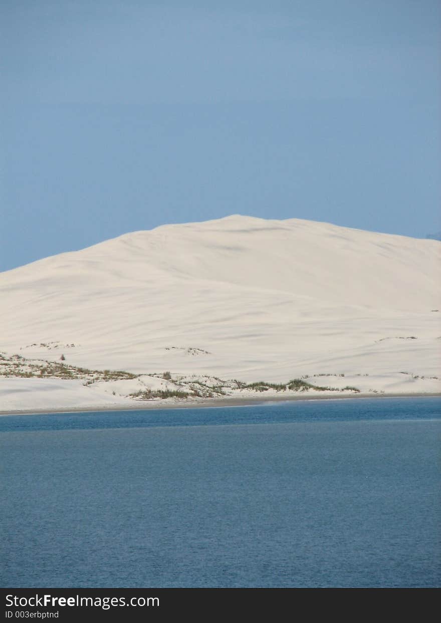 Giant sand dunes in Bream bay,new zealand