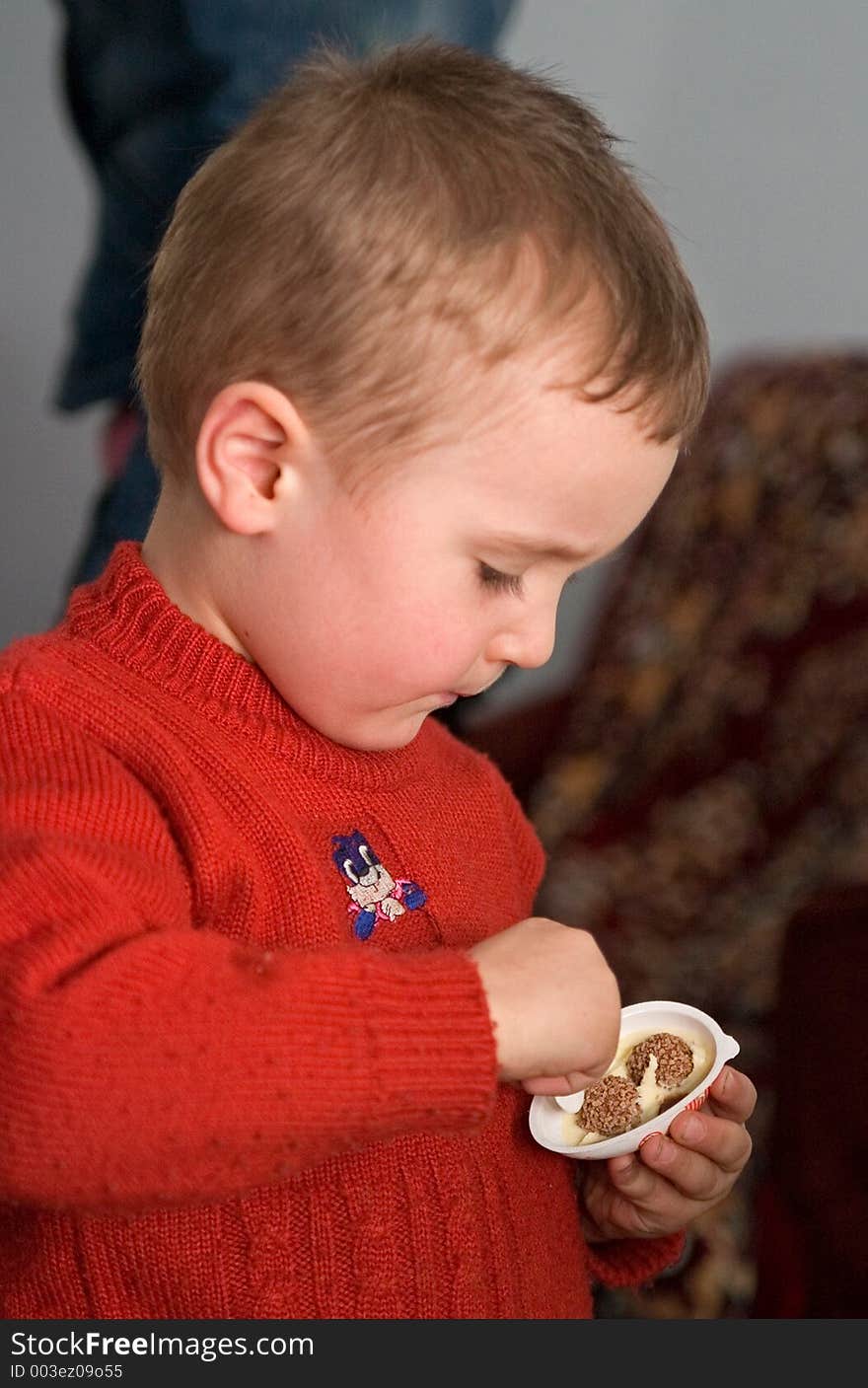 Child eating sweet food