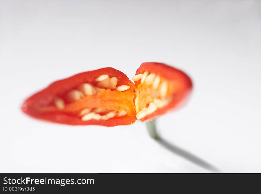 Cut open chilli - aufgeschnitte Chilli. Cut open chilli - aufgeschnitte Chilli